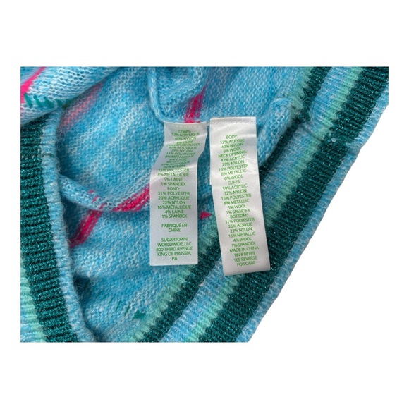 Lilly Pulitzer Large Blue and Green Crew Neck Sweater - Picture 3 of 8